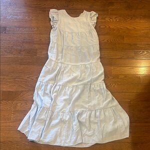English factory light blue tiered dress
